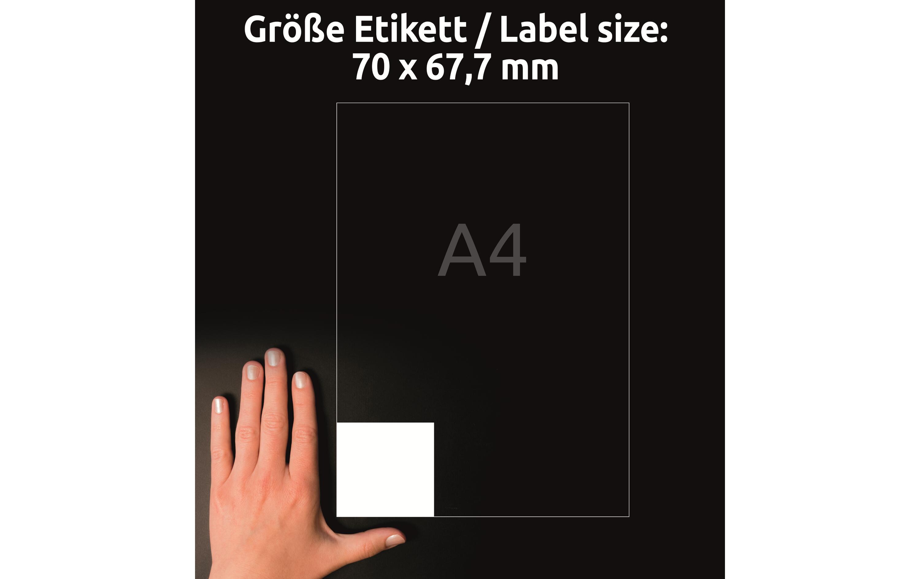 Universal-Etiketten 3661 70 x 67.7 mm, 100 BlattWeisse Aufkleber, permanent haftend