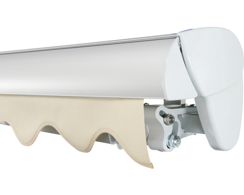 SOLUNA Semi-Cassettezonnescherm Classic 2,5x1,5 Doekdesign 320930 Frame E6EV1 Zilver Geanodiseerd Aandrijving rechts incl. motor, wandschakelaar