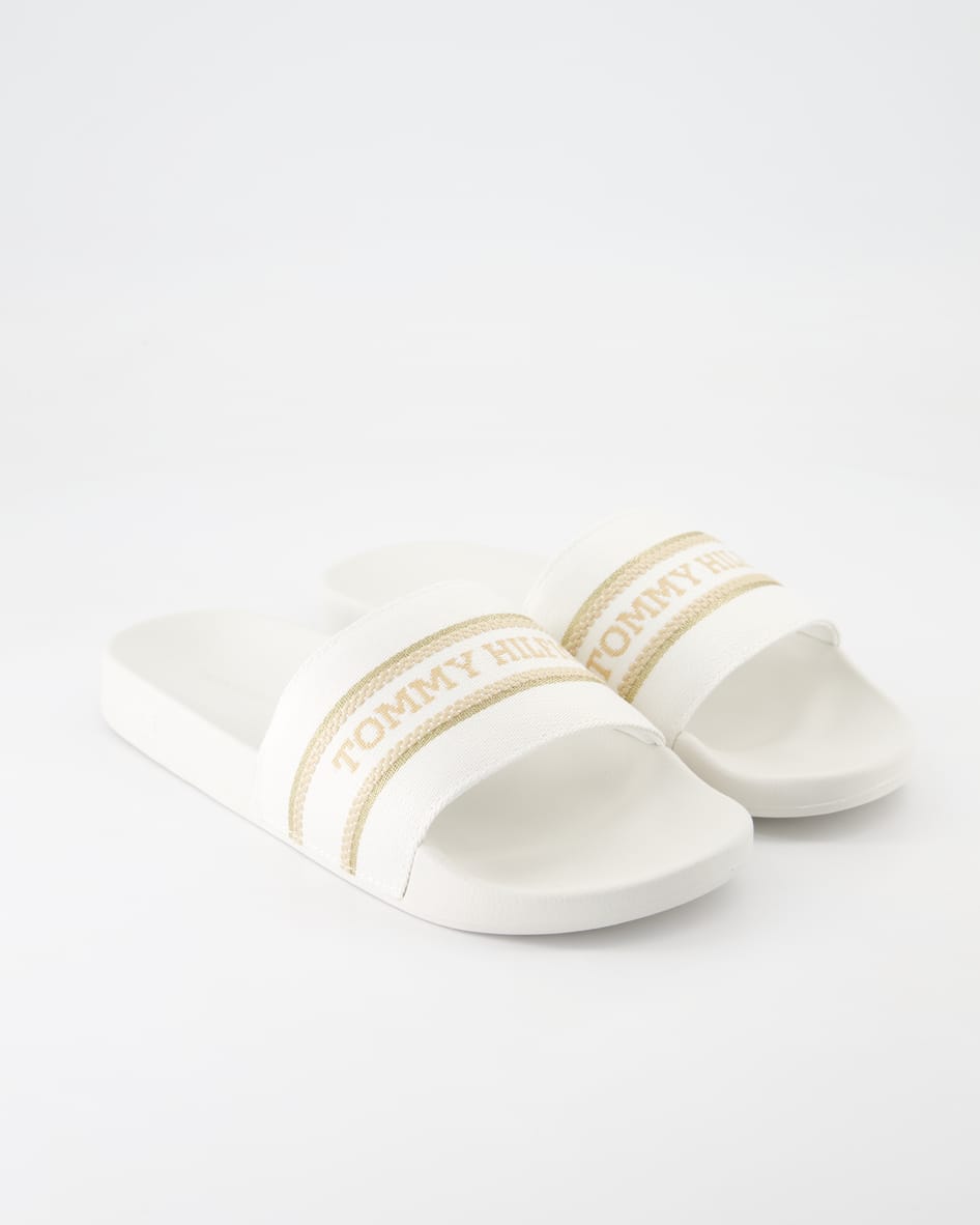 Tommy Hilfiger Poolslide Pantoletten in Weiß