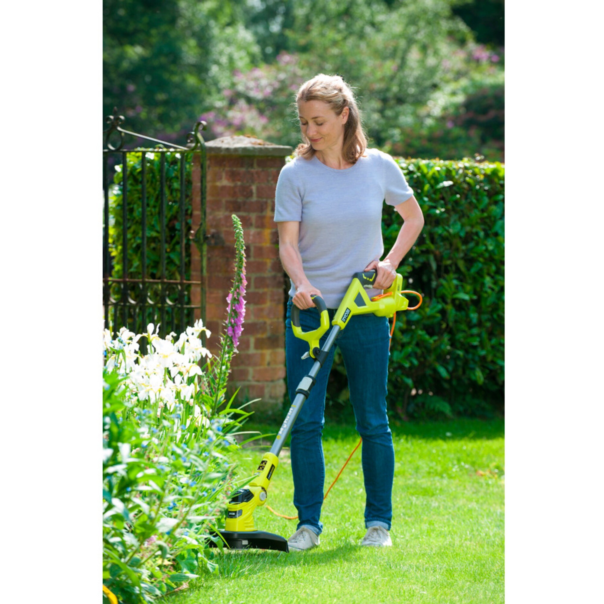 Ryobi Rasentrimmer ONE+ Hybrid-Rasentrimmer RLT1831H25F, 18Volt + Kabelbetrieb