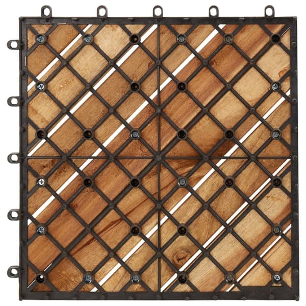 vidaXL Terrassebord 10 stk 30x30 cm heltre akasie