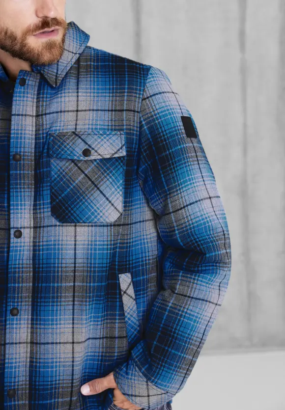 Overshirt mit Karodessin - imperial blue