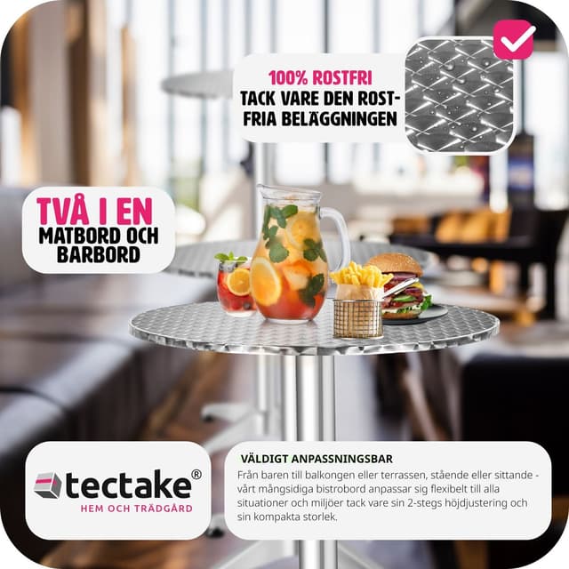 Cafebord i aluminium Ø60cm