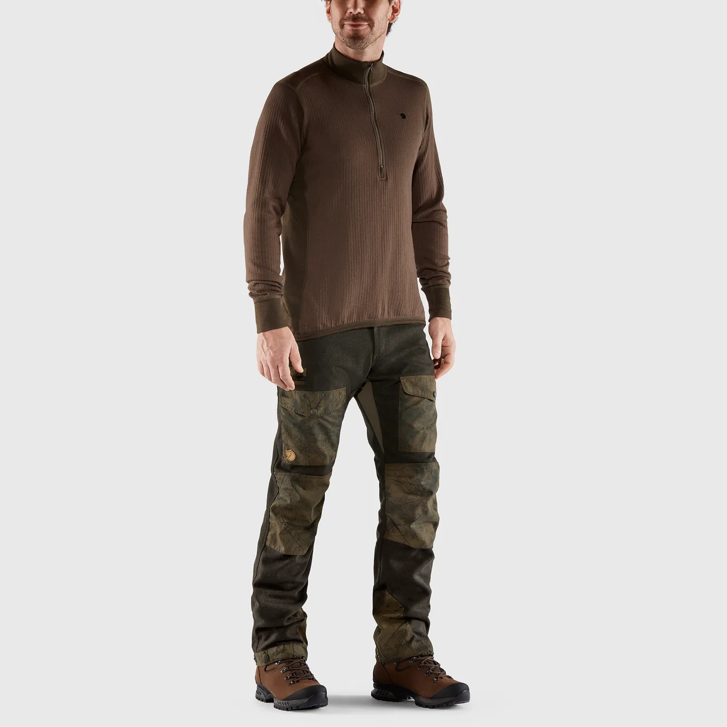 Fjällräven Men's Värmland Wool Trousers Dark Olive/Dark Olive Camo