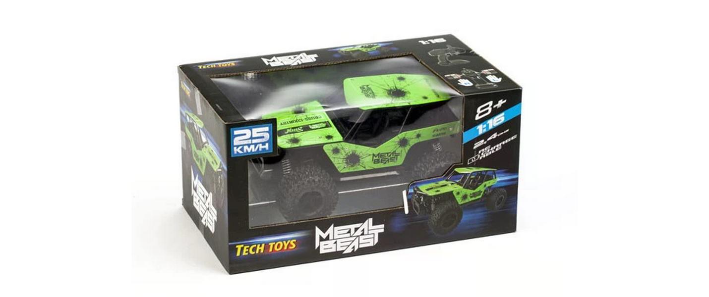 Buggy Metal Beast Grün, 1:16Akku-Betriebenes RC Off-Road Auto für Kinder ab 8 Jahren