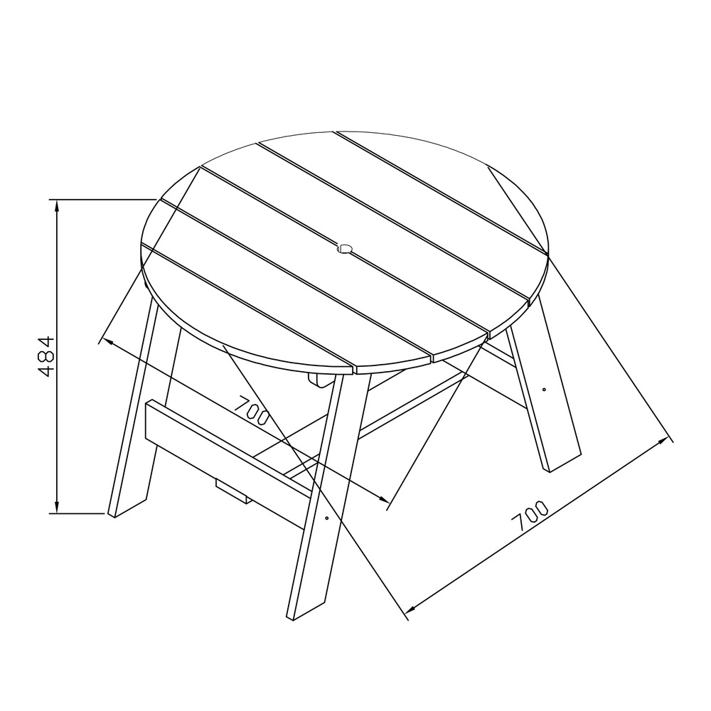 Axi table de pique nique ronde pour enfants en bois