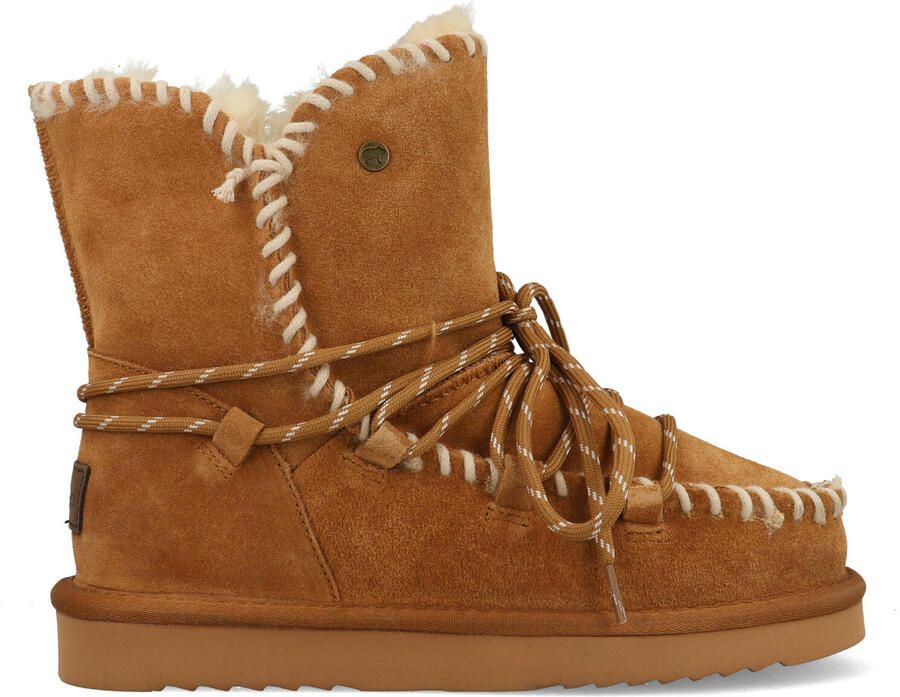 Warmbat Australia Waturra gevoerde suède enkelboots cognac