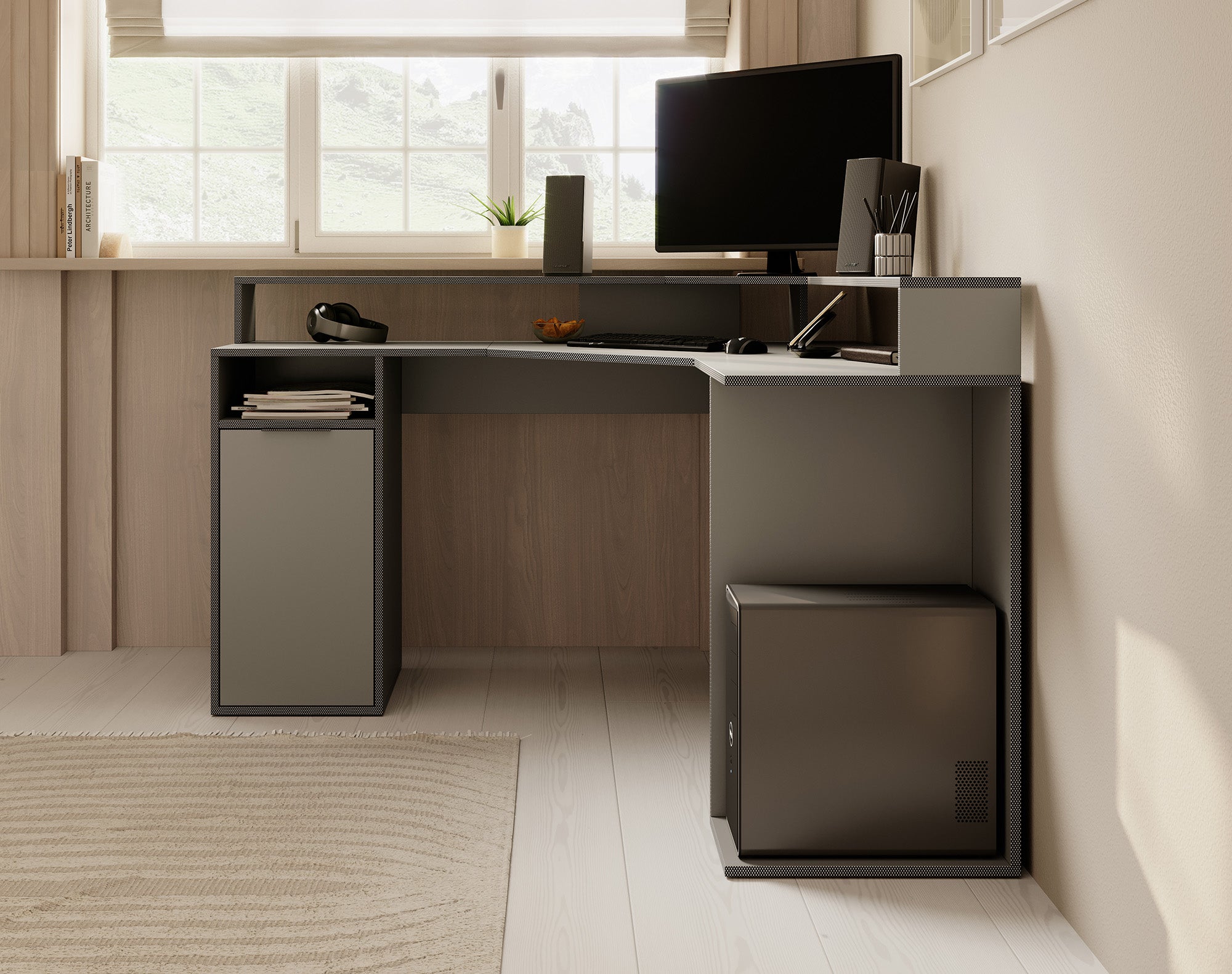 Charlotte - Bureau - Grijs - 139x139 cm