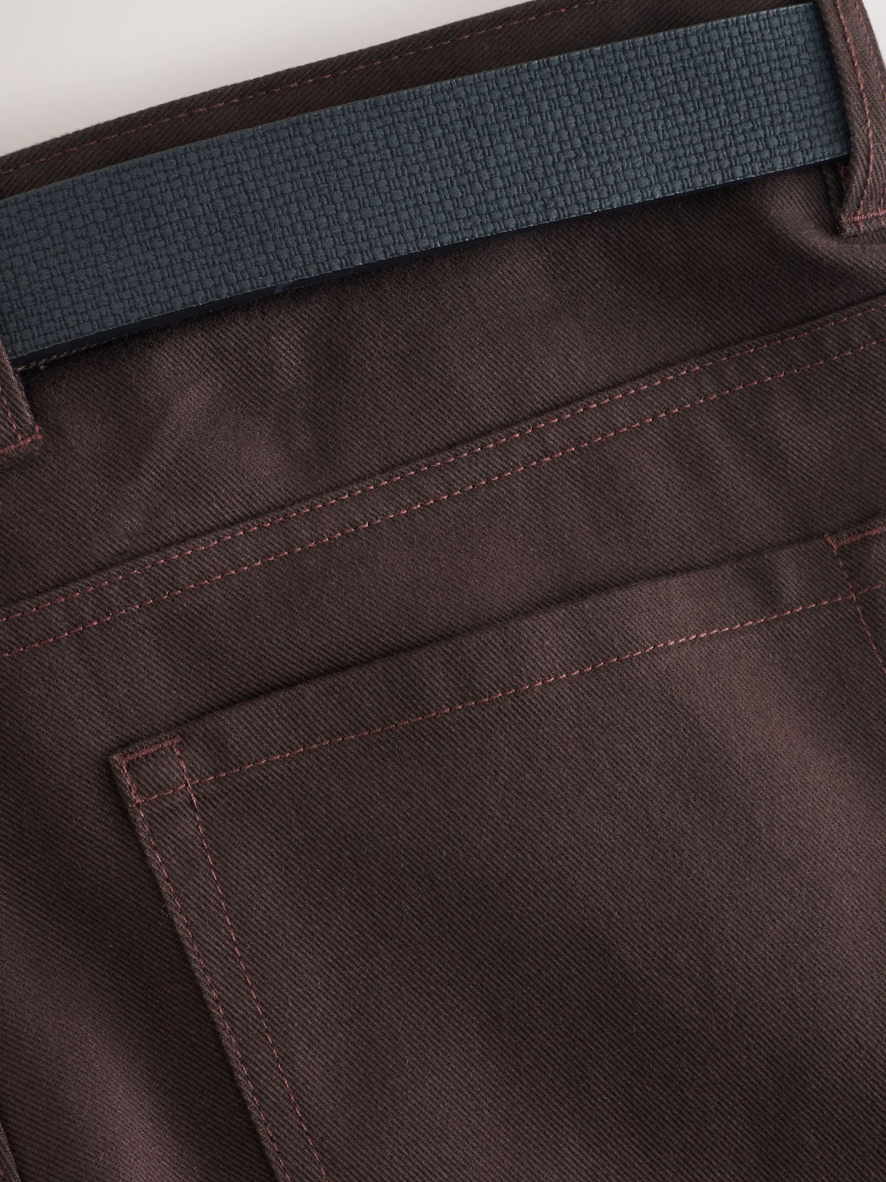 Bruin - Straight fit - Smart Brushed Cotton TENCEL™ Lyocell Blend Chinos With Belt