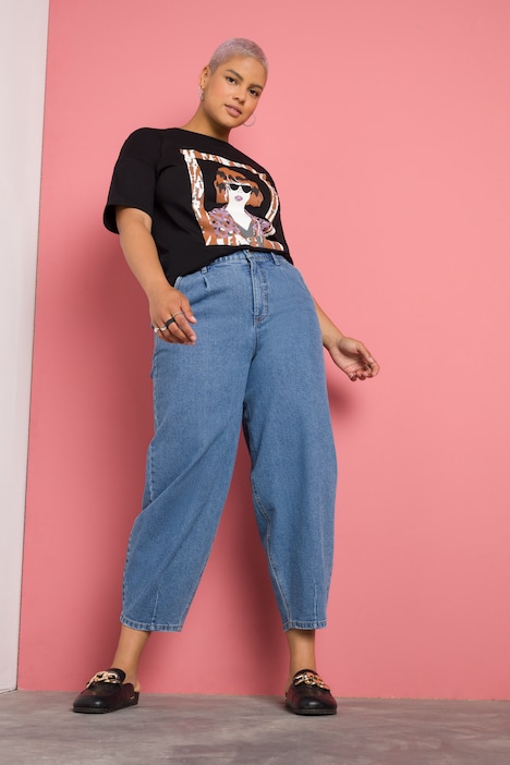 Ballon-Jeans, Wide Fit, Stretchdenim, 5-Pocket, Elastikbund