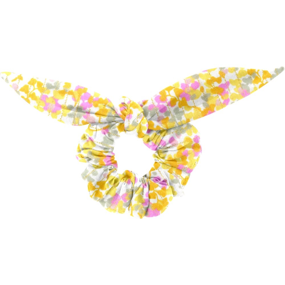 Chouchou Nœud Mimosa Jaune Rose