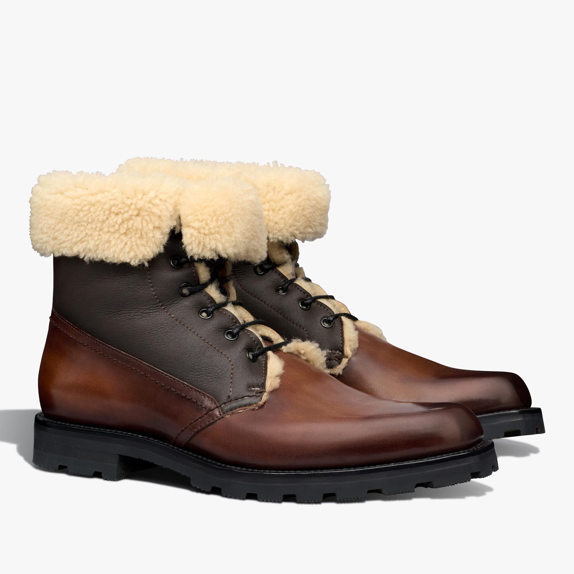 Bottine Ultima En Cuir Et Shearling