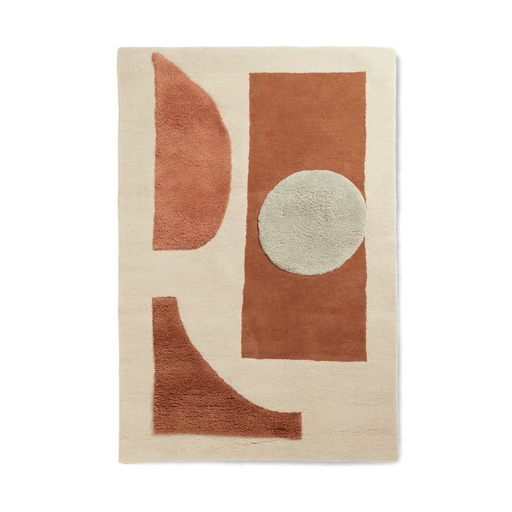 Ferm Living - Bloco Tuftteppich, 120 x 180 cm, blush / off-white