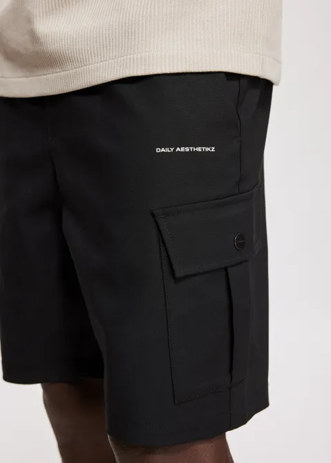 Cargo jogger korte broek zwart (ZWART)