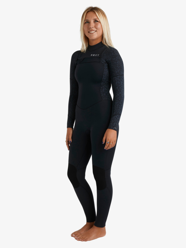 3/2 Swell Natural Combinaison de surf zip poitrine Noir Femme
