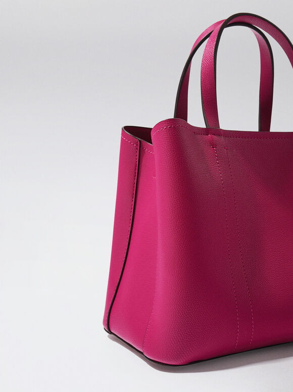Bolsa de macramê com alça - Fúcsia