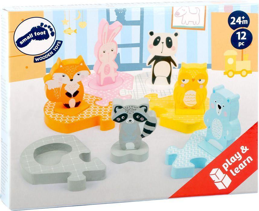 Steck-Puzzle PASTELL 12-teilig aus Holz