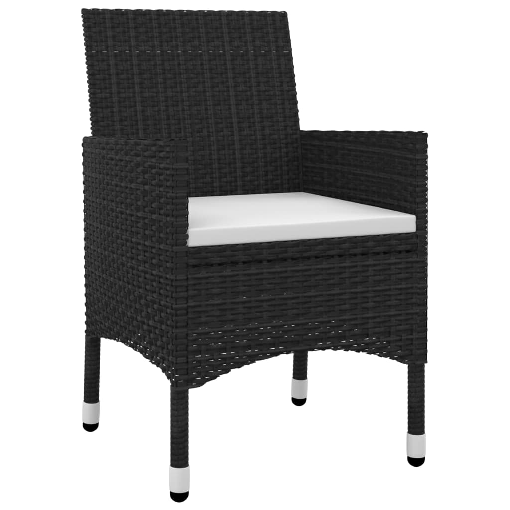 Mobilier à dîner de jardin coussins 5 pièces résine tressée verre