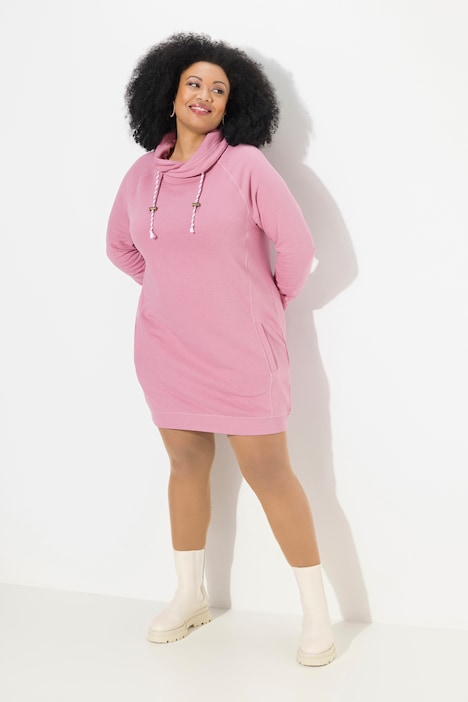 Sweatkleid, Stehkragen, Langarm, Taschen