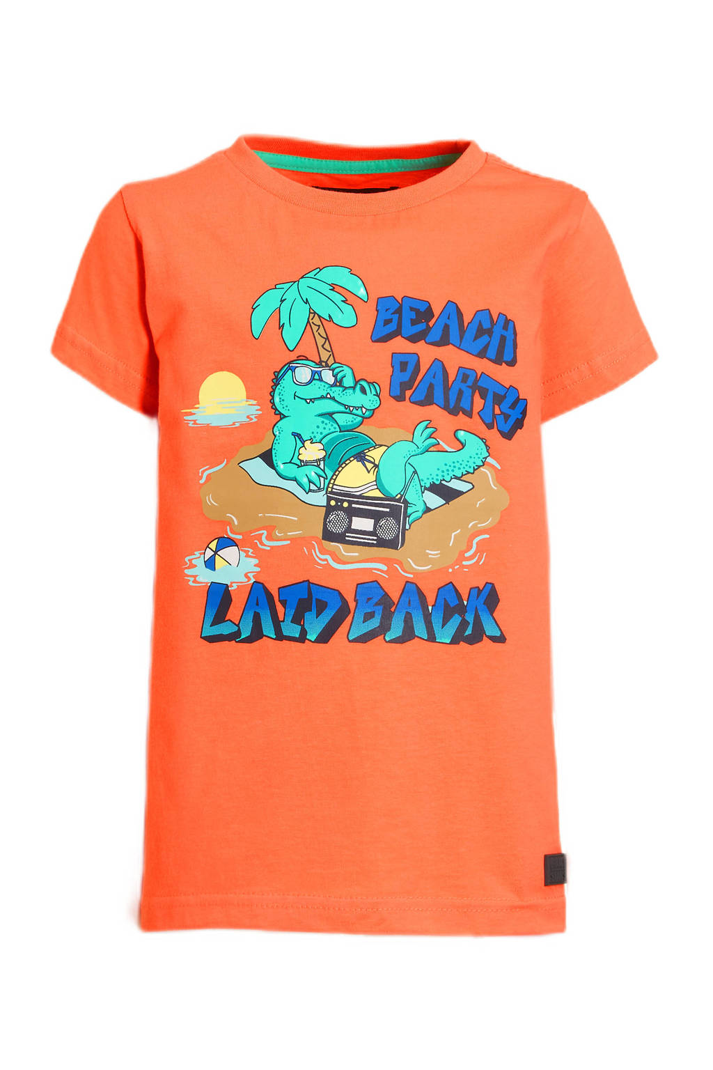 Orange Stars T-shirt Melvin met printopdruk oranje