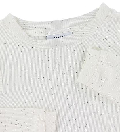 Grønt Bluse - Adoette - Hvid m. Glimmer