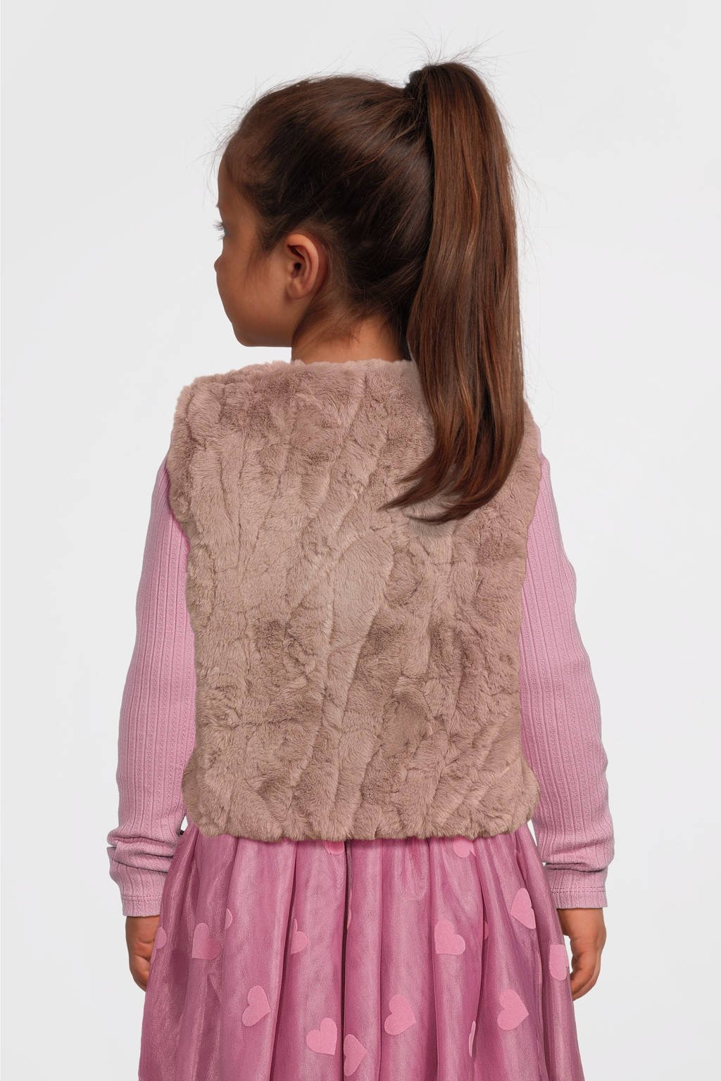 NAME IT imitatiebont gilet NMFNUSSI taupe