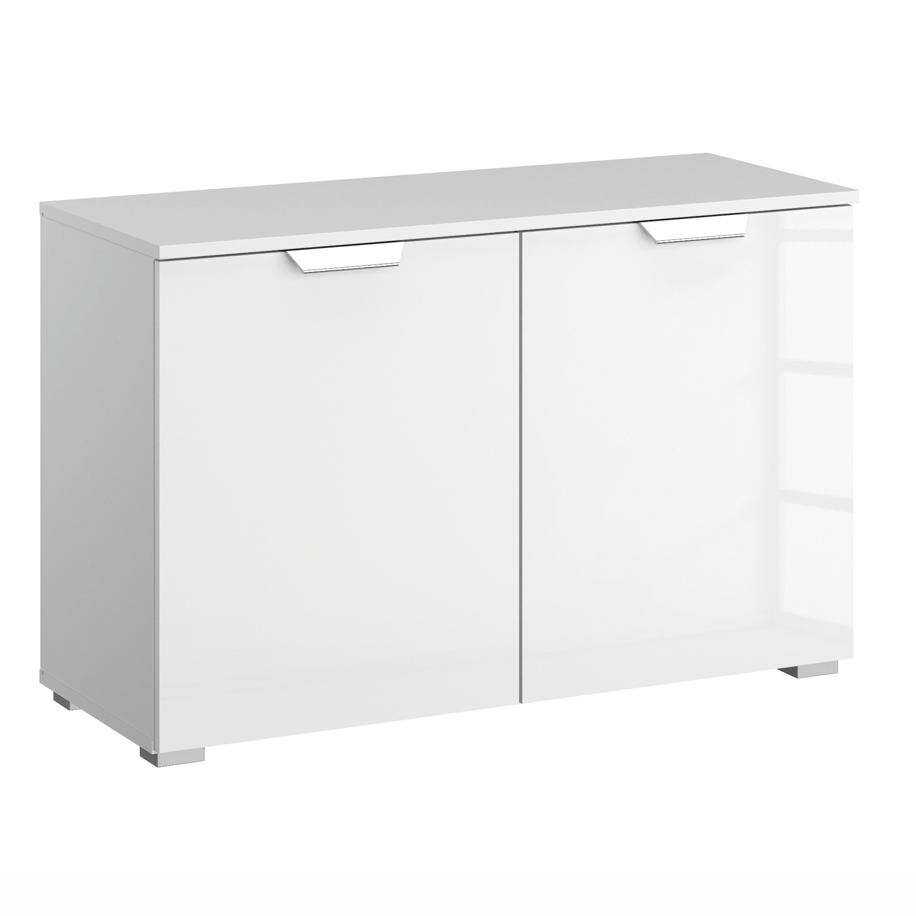 Kommode - weiß Hochglanz-Alpinweiß - 2-türig - 93 cm