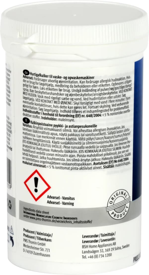 BSH Avkalking for oppvaskmaskiner og vaskemaskiner