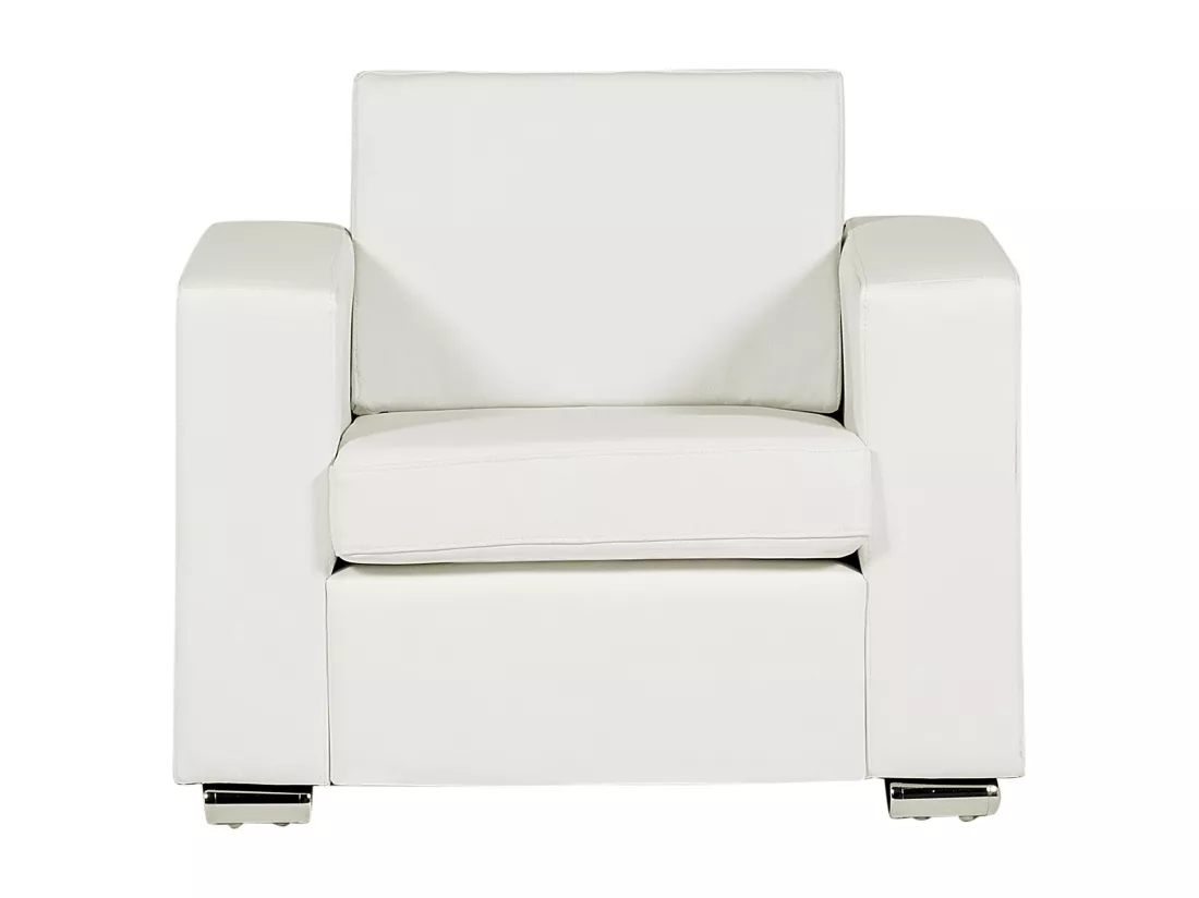 Fauteuil HELSINKI Cuir Blanc