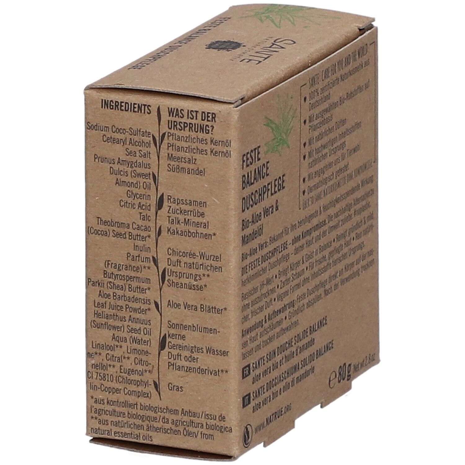 SANTE Feste Duschpflege Balance Bio Aloe Vera & Mandelöl