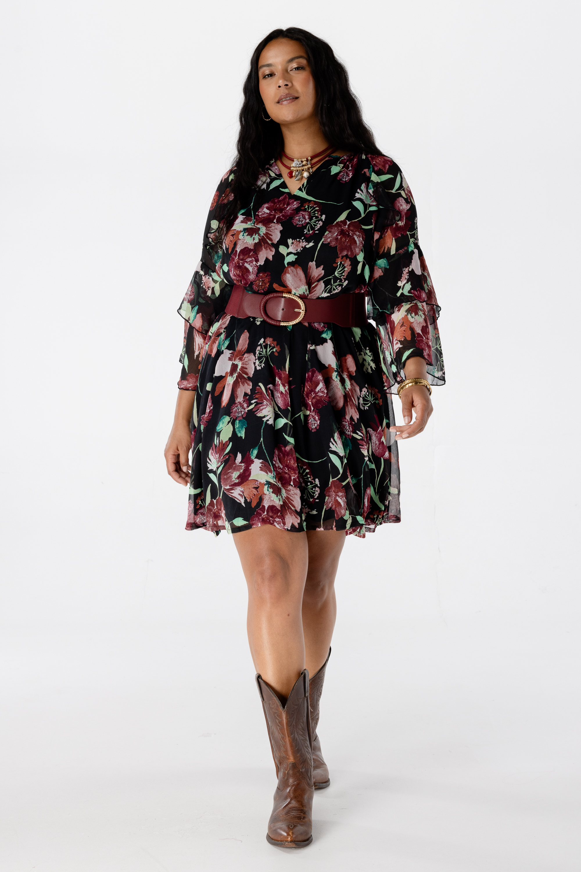 Jurk met print Multi Grey/ Black