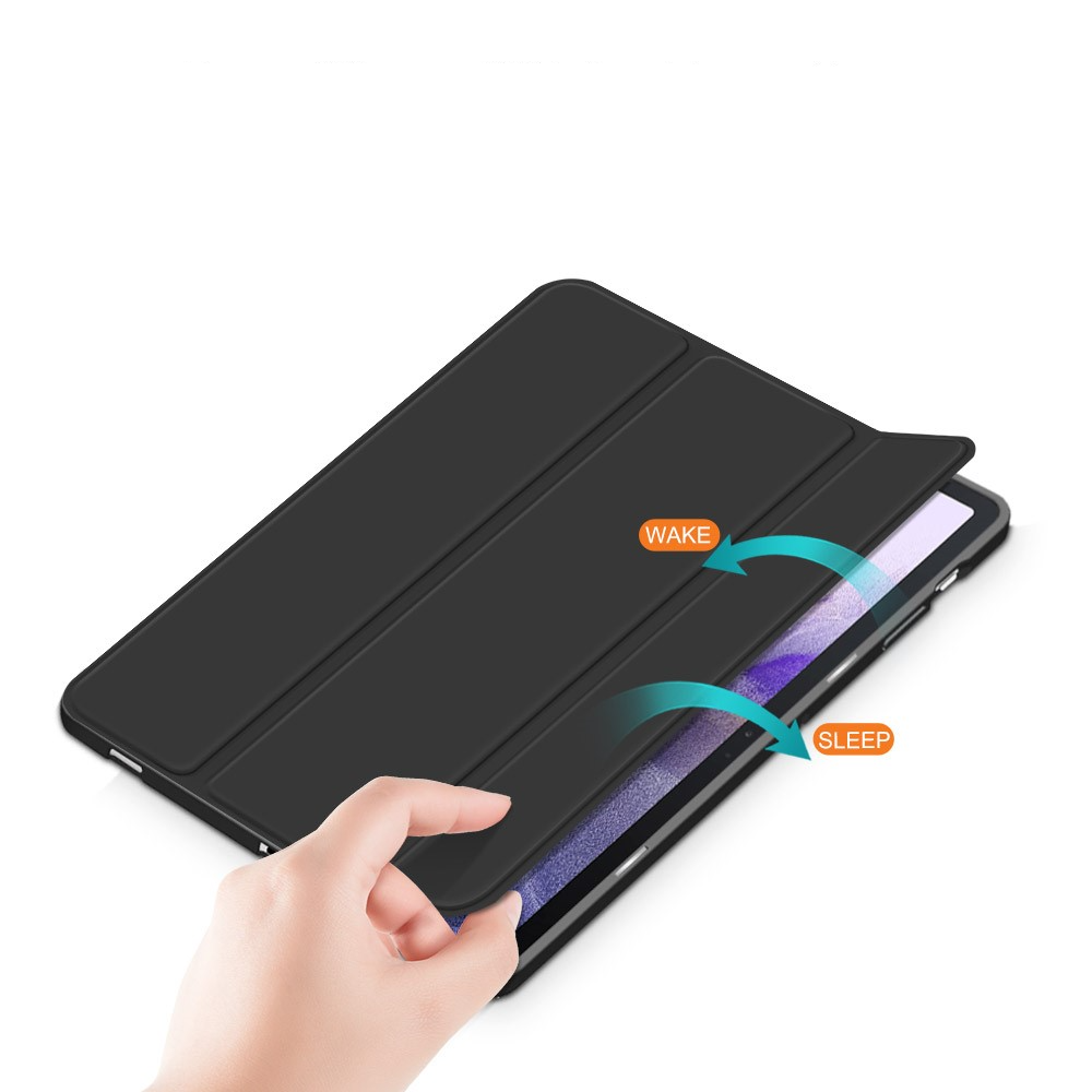 Samsung Galaxy Tab S8  Plus / Tab S7  Plus / Tab S7 FE 5G Leder Tasche Smart Cover Hülle S-Pen Halterung - Schwarz
