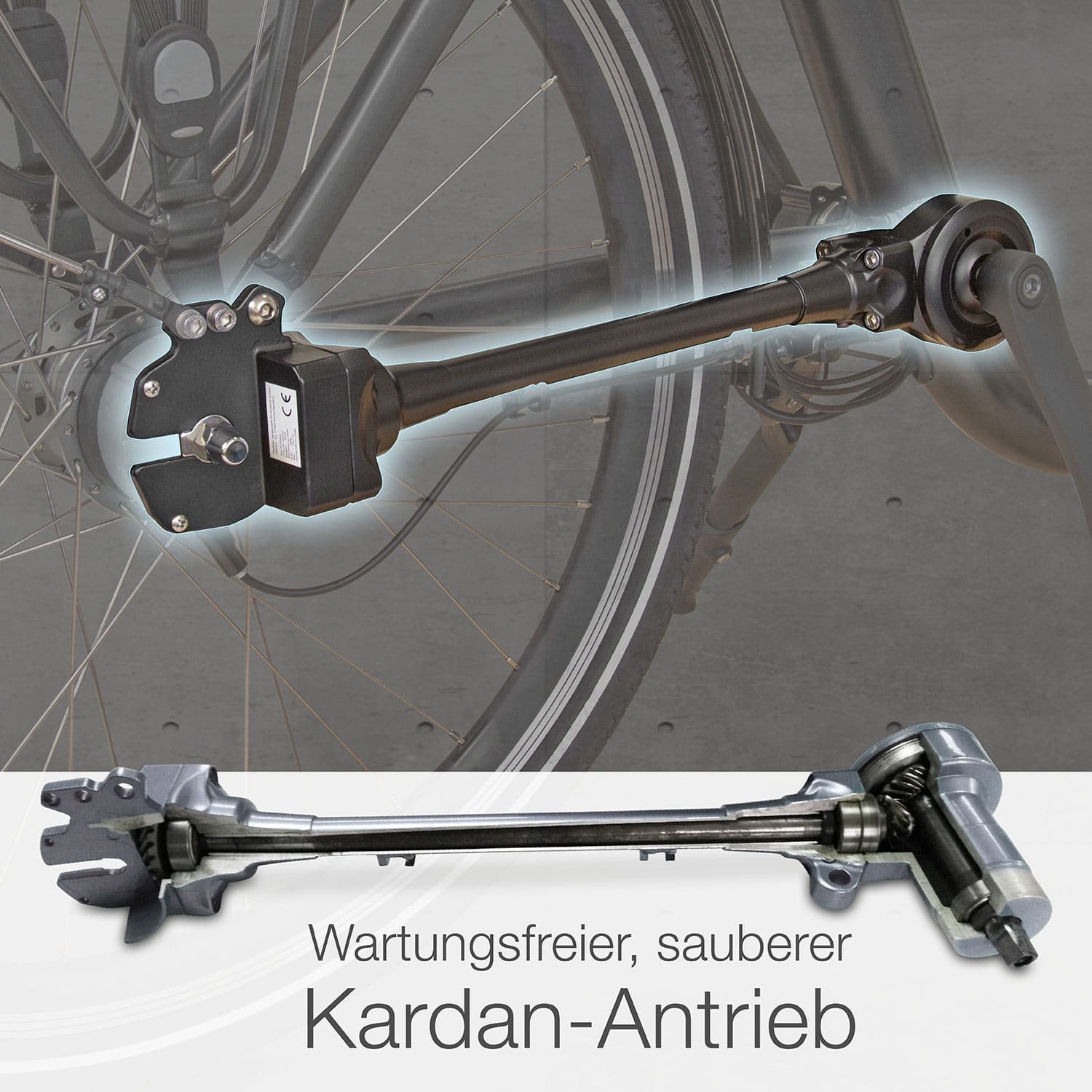 aktivelo Alu-Elektro Tiefeinsteiger-Rad Kardan, 26 Zoll