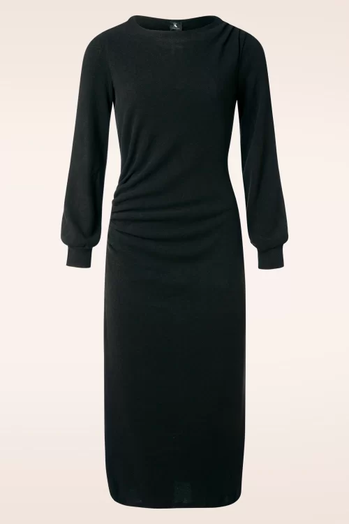 K-Design Allison Soft Touch midaxi jurk in zwart