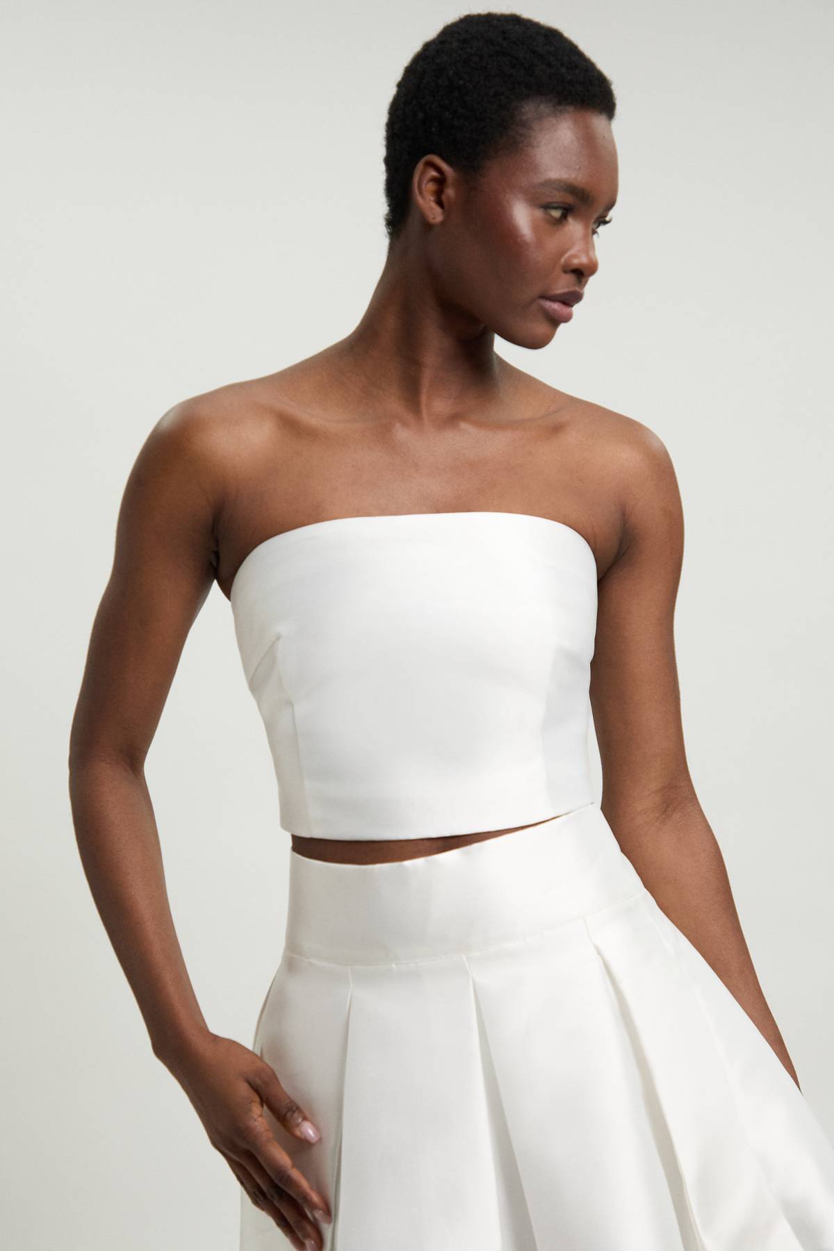 KarenMillen Haut Bustier En Sergé De Satin Tissé