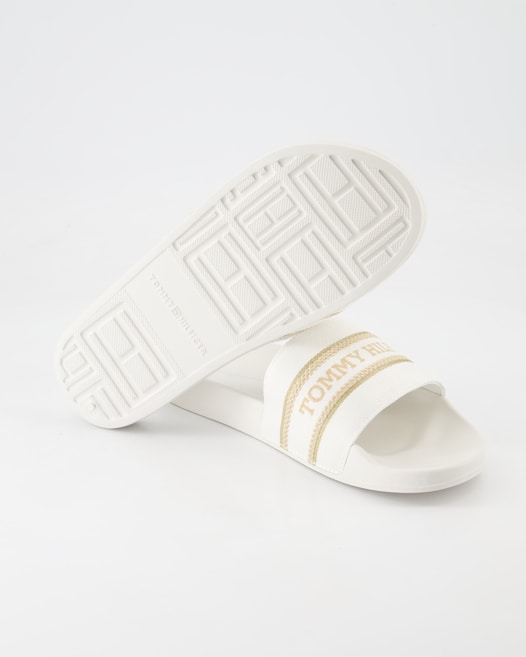 Tommy Hilfiger Poolslide Pantoletten in Weiß