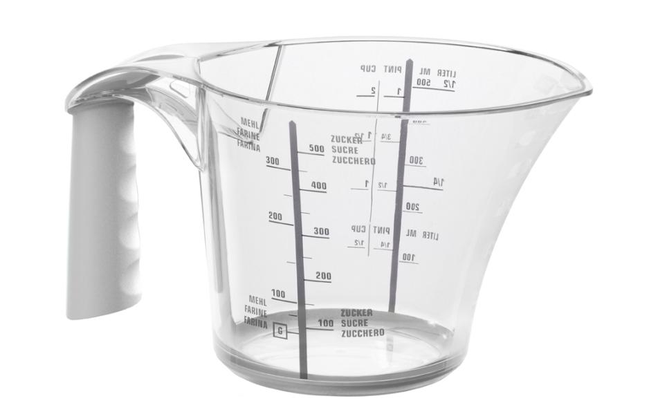 Messbecher Loft 6 dl, Transparent/WeissMessbecher aus transparentem Kunststoff 0.5 l