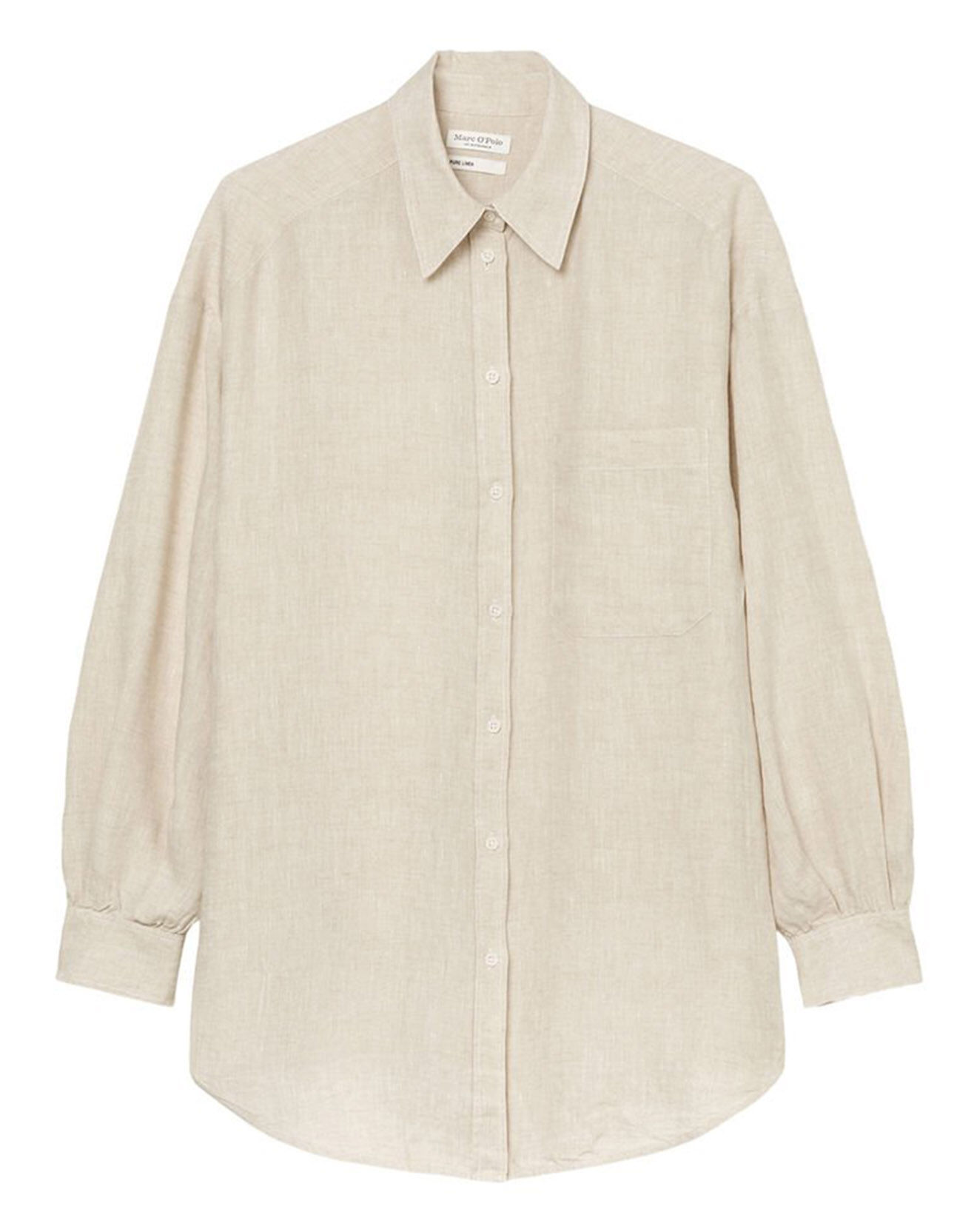 Marc O'Polo Chemise 100% Lin Drapé beige