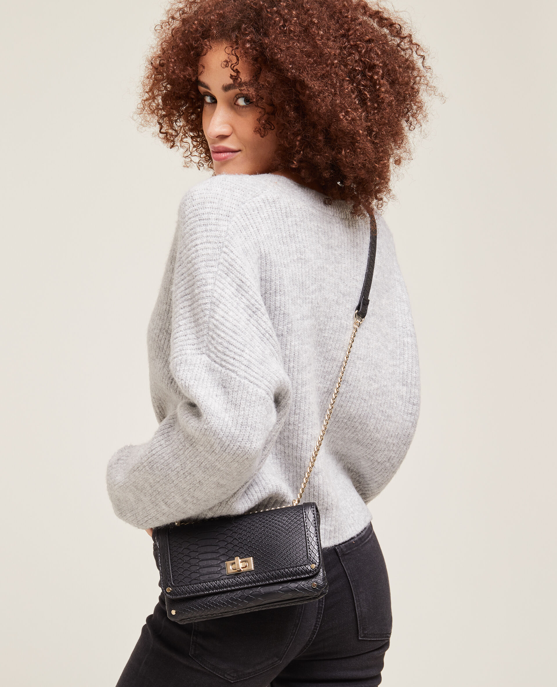 Sac pochette avec chaines - Noir