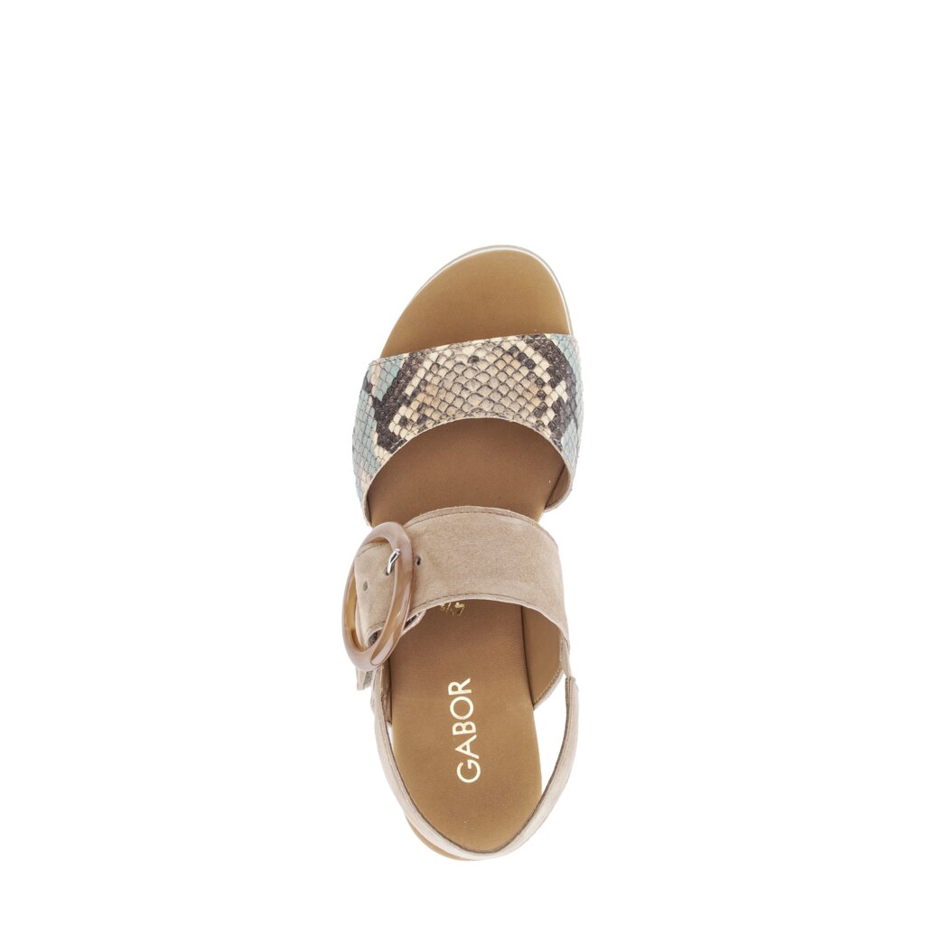 Sandale met plateauzool beige