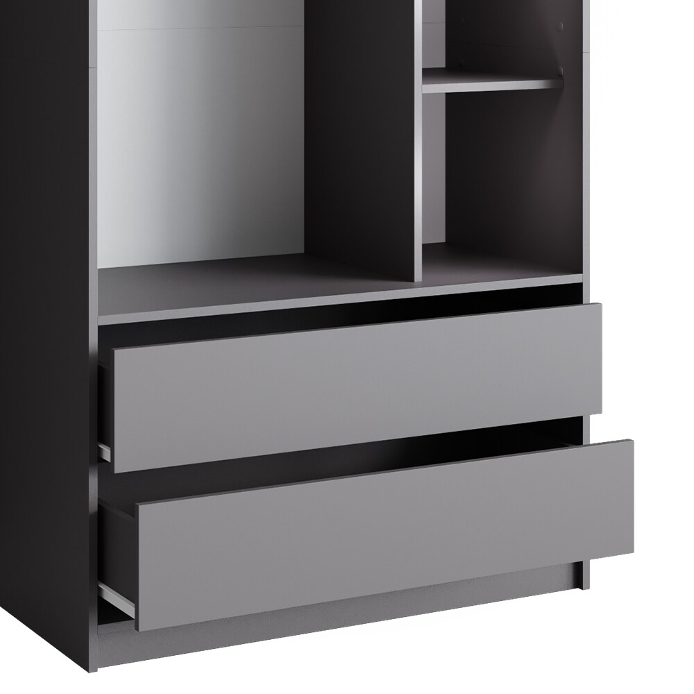 Vicco Kinderkleiderschrank Elmo Anthrazit 100 x 200 cm mit 2 Schubladen
