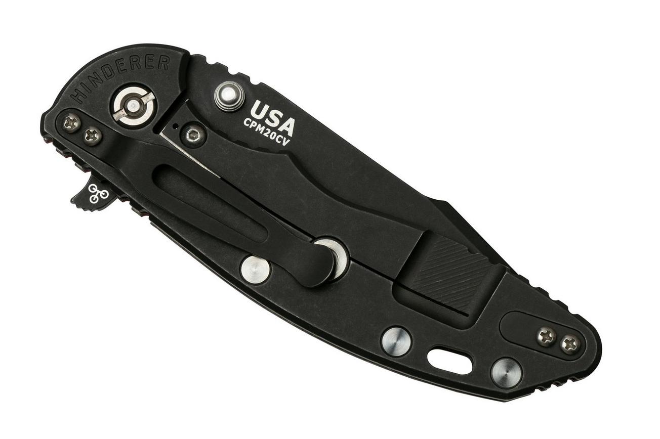 Rick Hinderer XM-18 3.5” Skinny Harpoon Spanto, Battle Black, Red G10, zakmes