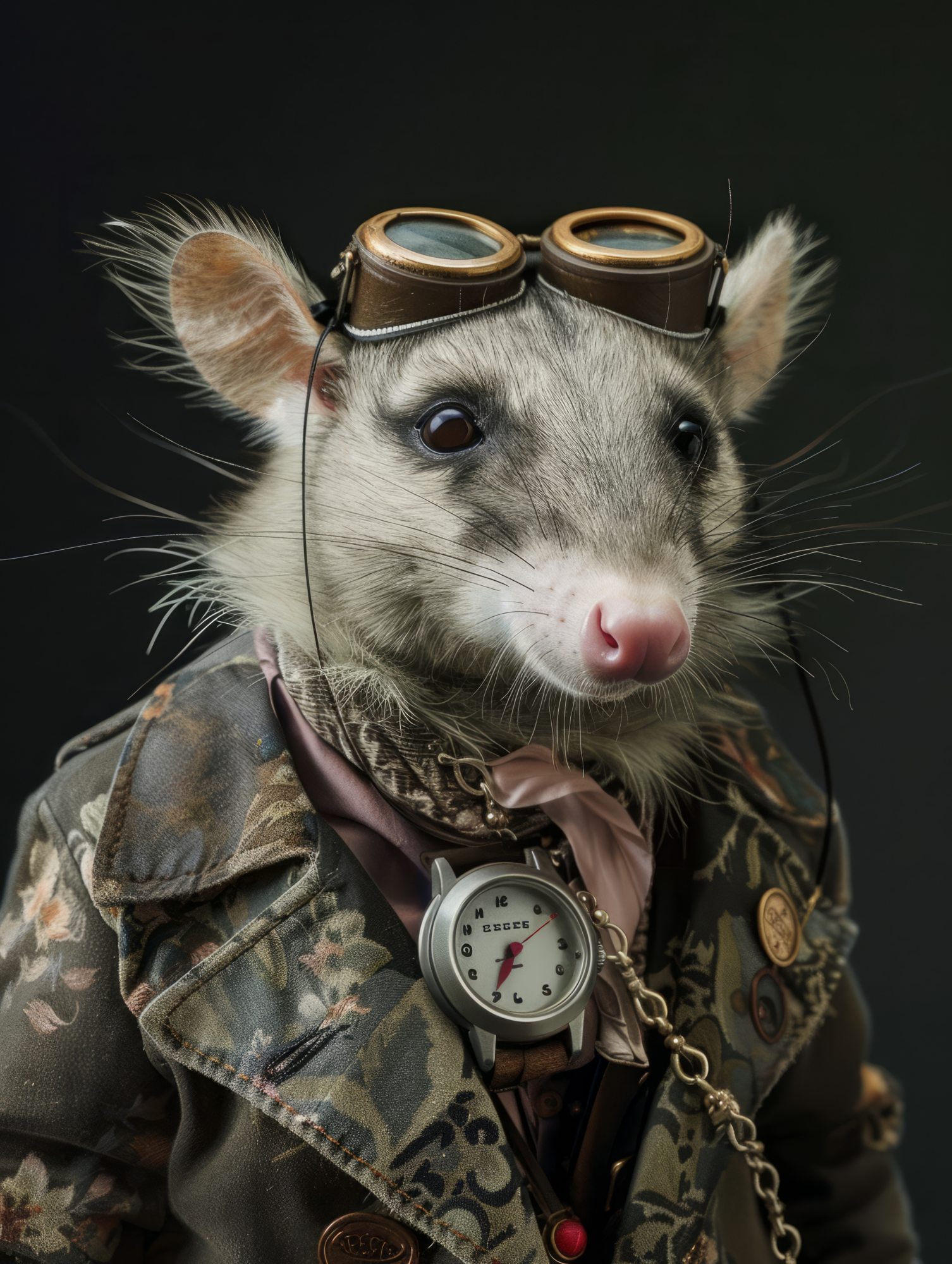 Canvas schilderij van een Opossum 40x60 cm