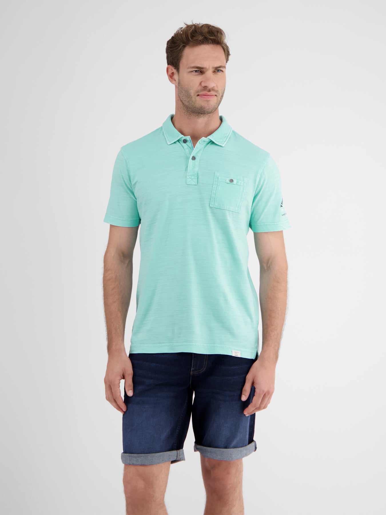 Poloshirt in weicher, gewaschener Jerseyqualität