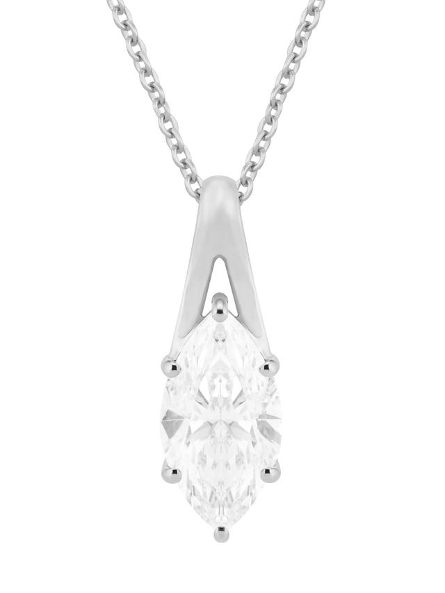 Brillant-Anhänger & Kette, 3.0 ct., Marquise-Cut, LG, Gold 585
