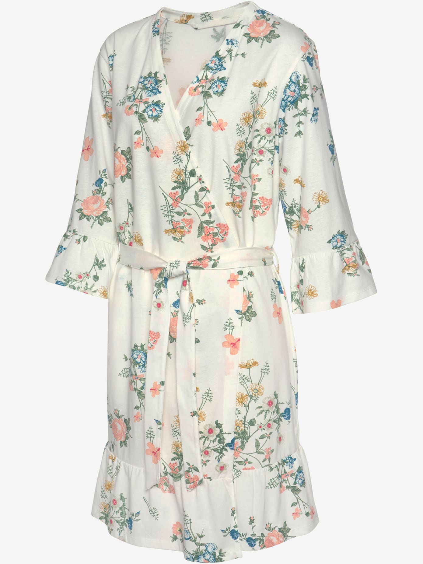 Kimono fantaisie avec volants aux ourlets