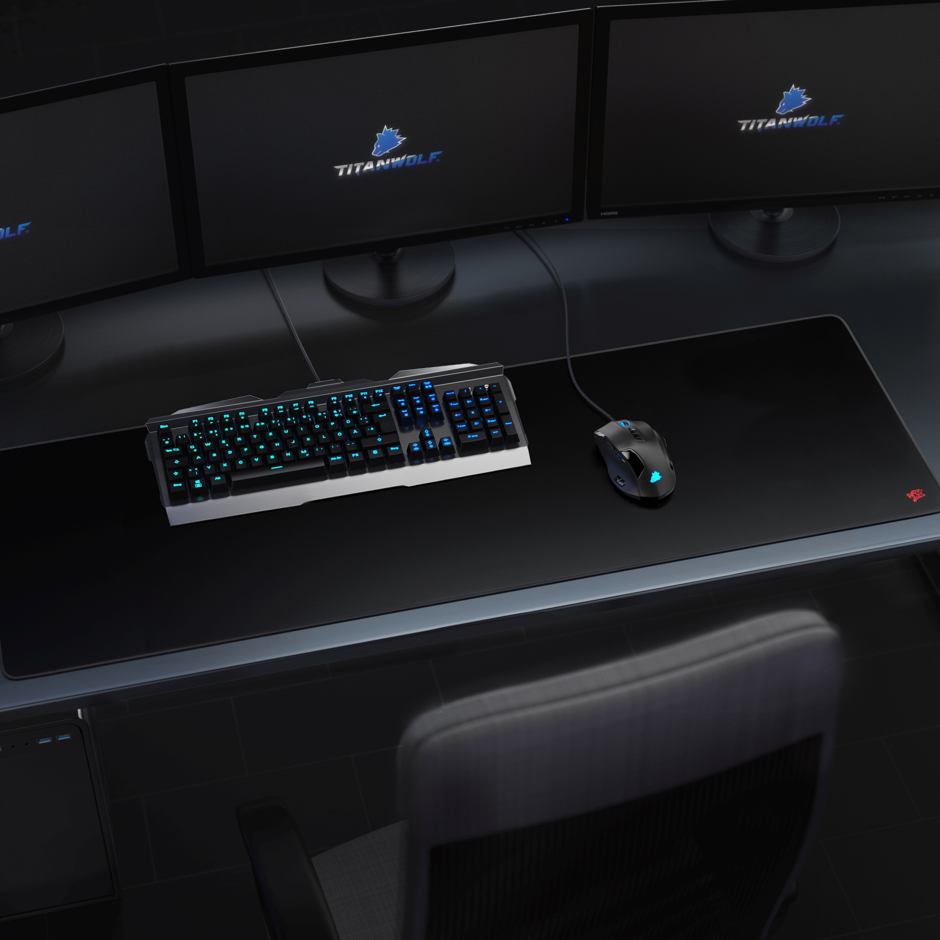Titanwolf Gaming Mauspad, XXXL Speed Mousepad 1200 x 400 mm, Geschwindigkeit & Präzision, Titanwolf rot