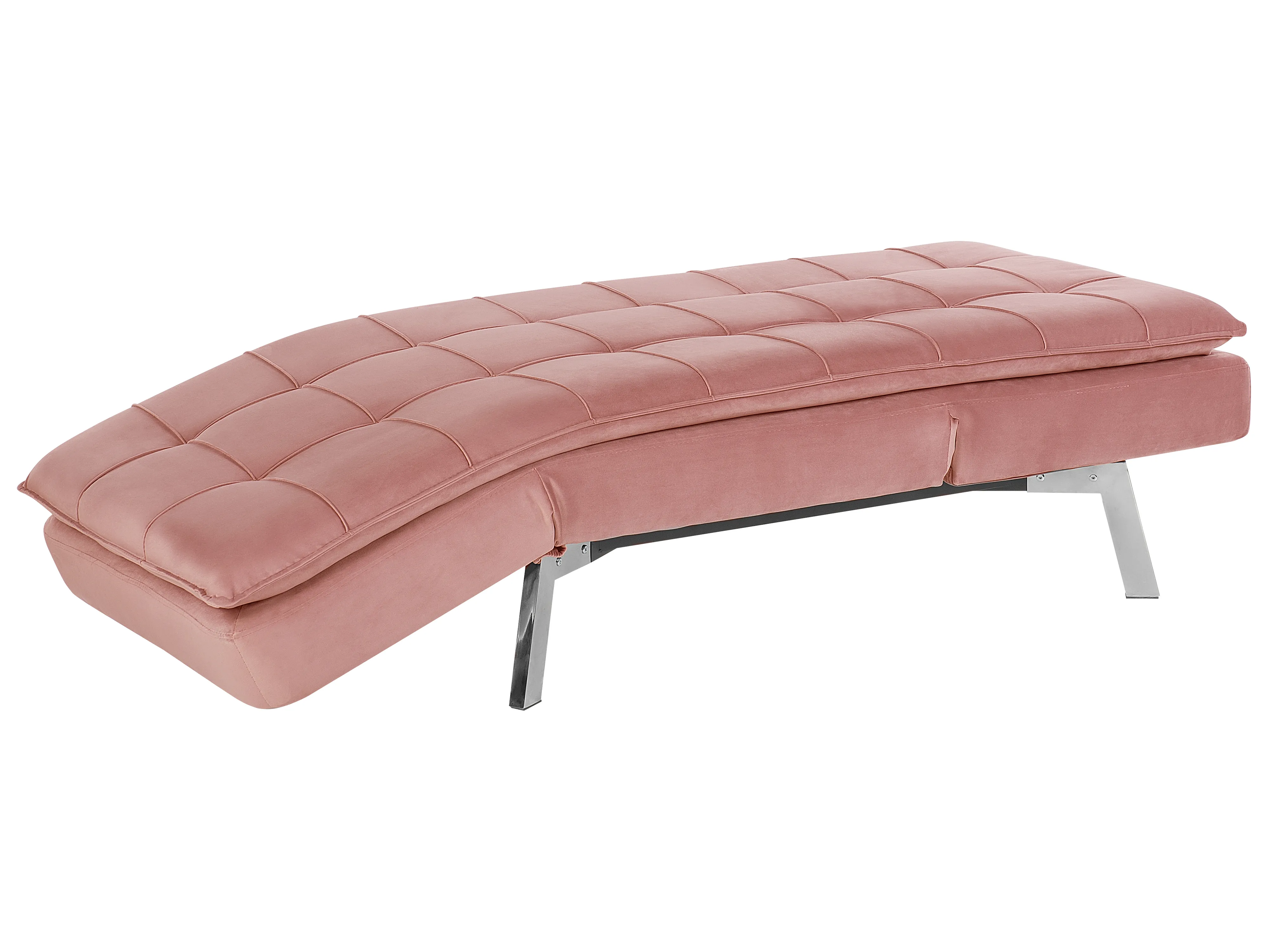 Chaise longue LOIRET Fluweel Roze