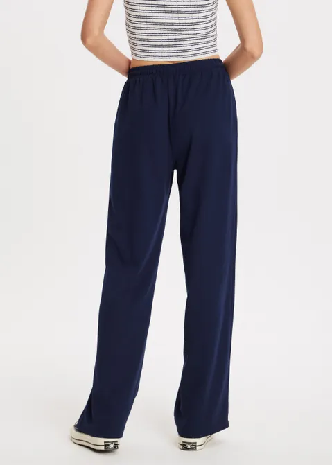 Wijde broek met pintuck blauw (BLW.D)