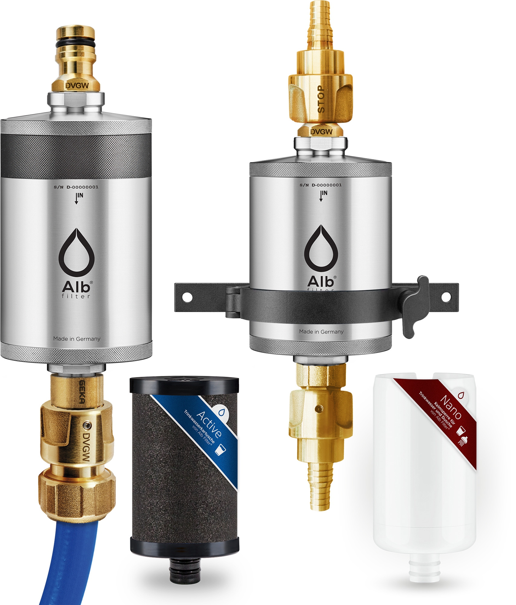 Alb Filter® PRO CAMPER Set Trinkwasserfilter Kombination Edelstahl Natur